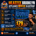 HeatFix Brooklyn Appliance Rescue Blueprint with model-specific research, parts guidance, seven days of support, 15-minute follow-up call and $50 repair credit