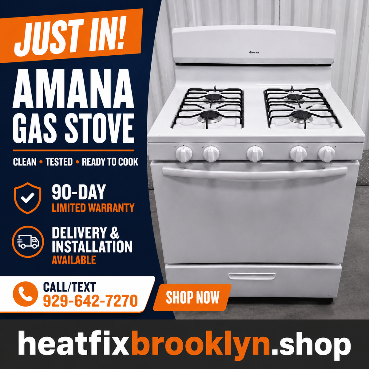 Amana Gas stove – Tested, Affordable and Backed by a 90-Day Warranty