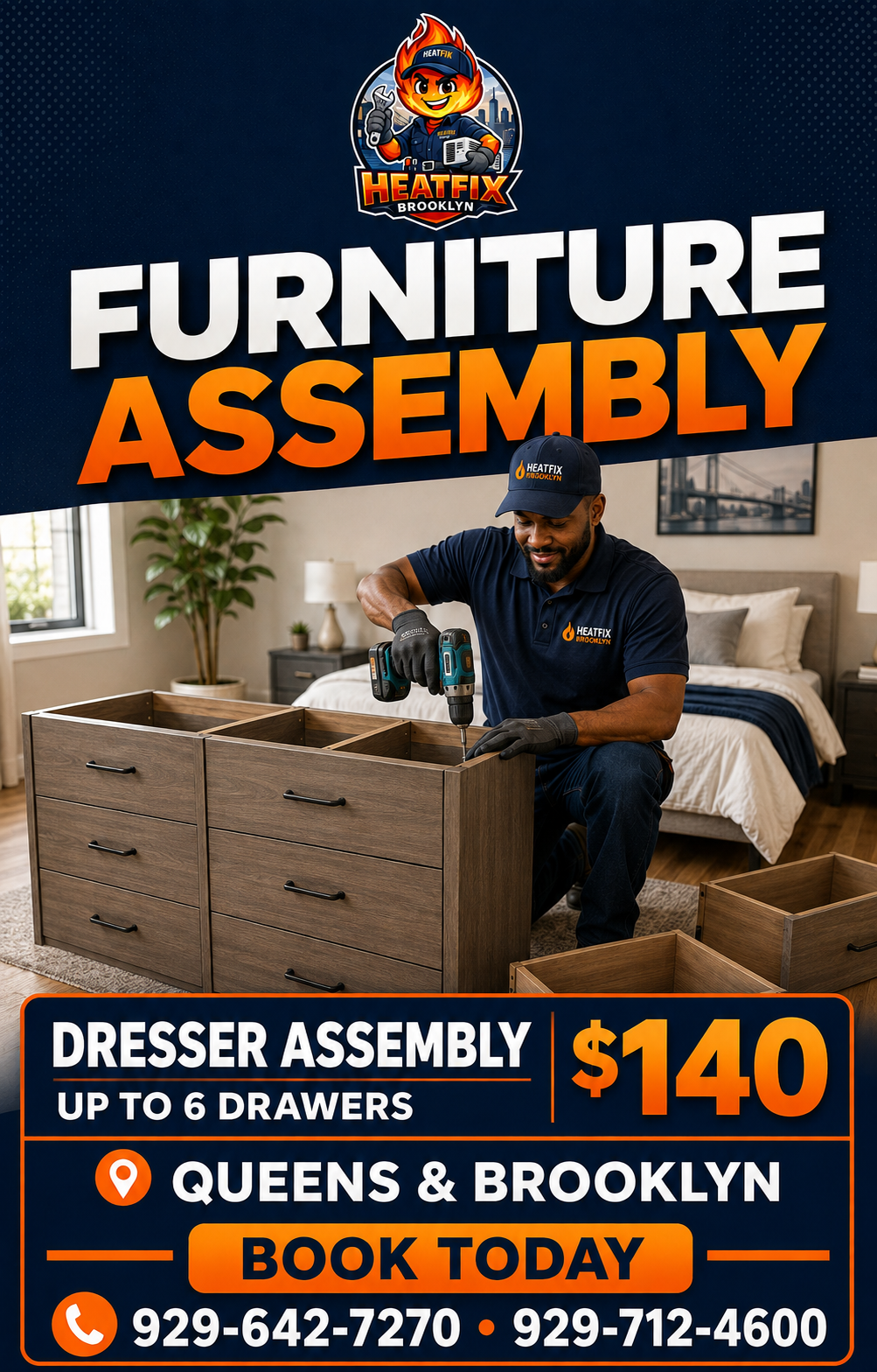 Dresser Assembly — Up to 6 Drawers
