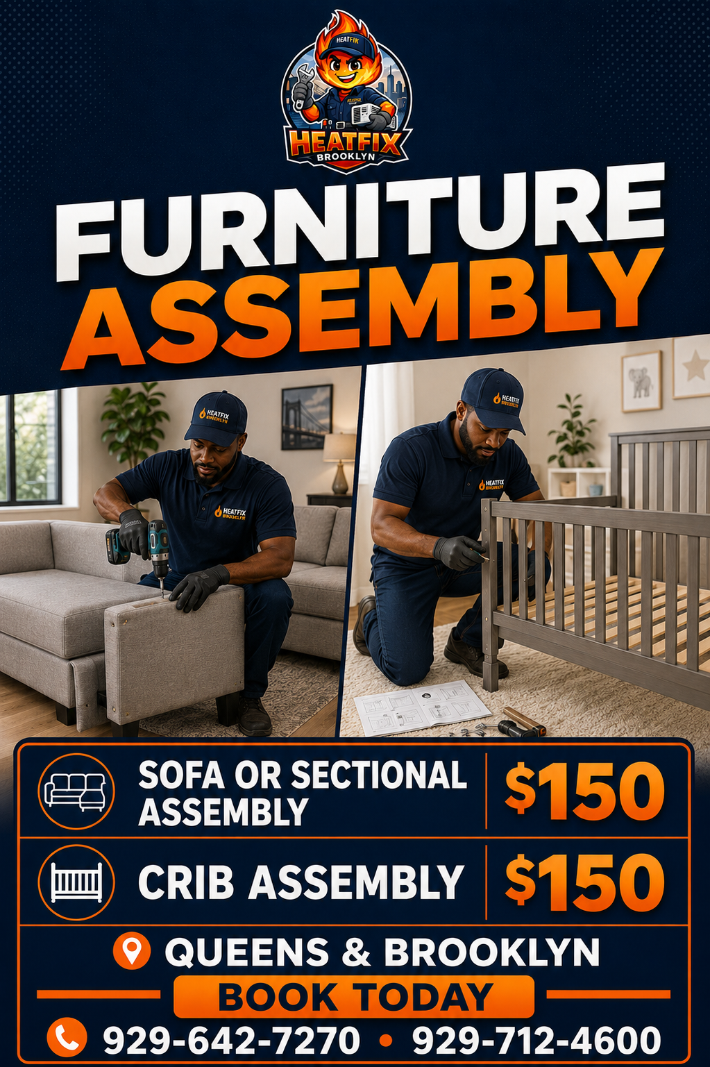 Sofa, Sectional or Crib Assembly